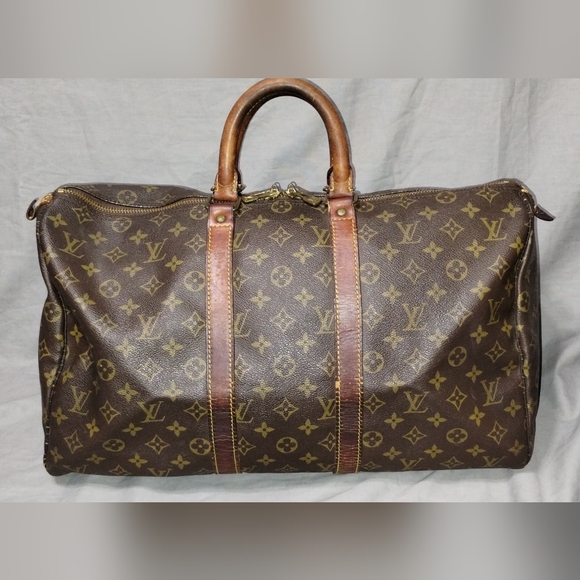 LOUIS VUITTON BROWN MONOGRAM LV BOSTON BAG SATCHEL LARGE BAG ~AUTHENTIC - Picture 5 of 16